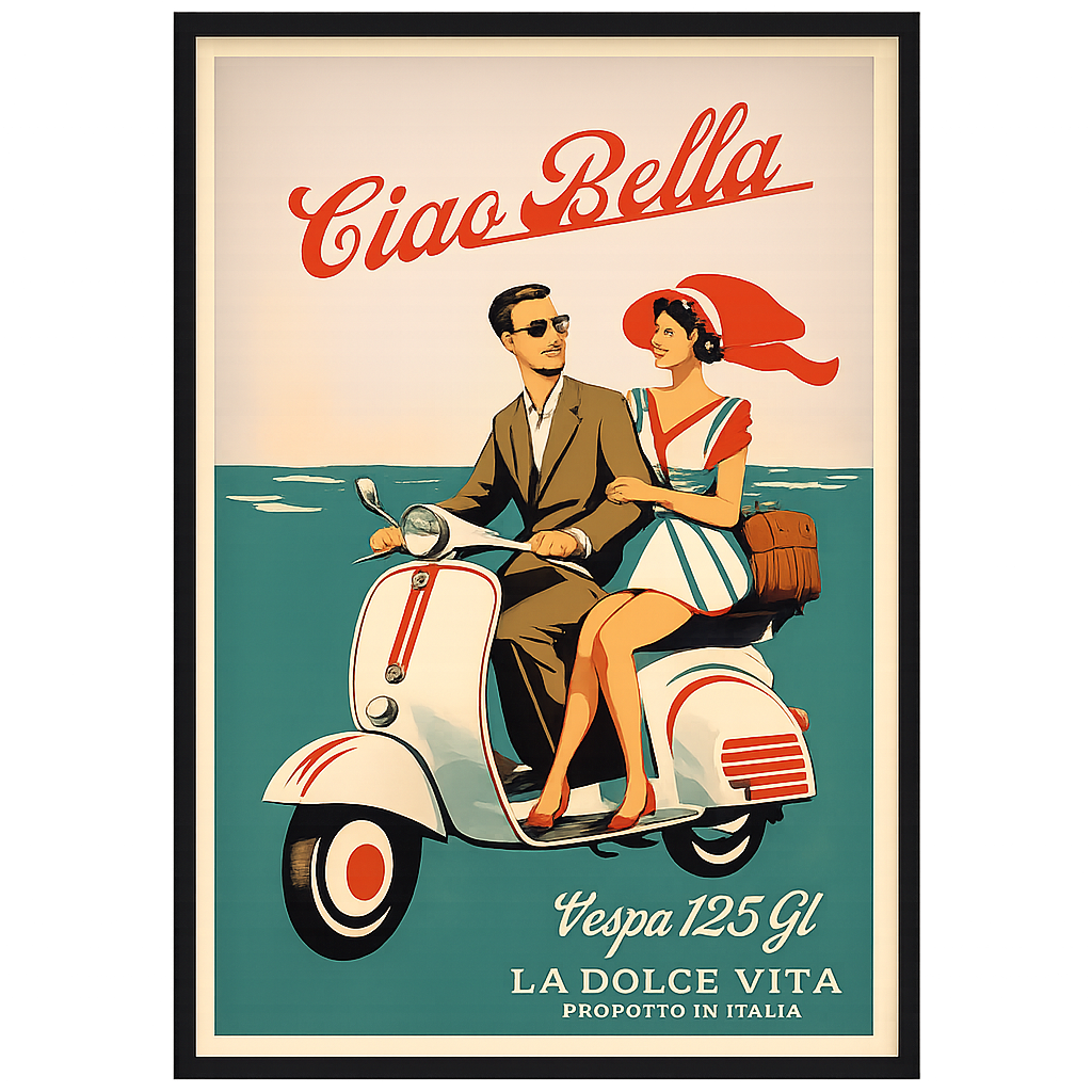 Quadro Vintage “Ciao Bella” 40×50 cm